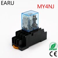 รีเลย์แม่เหล็กไฟฟ้าขนาดเล็ก My4nj 1ชิ้นขดลวด14pin 5a 4Dpdt พร้อม Dc12v หลอดไฟอะแดปเตอร์ Pyf14a 24V Ac110v 220V Led