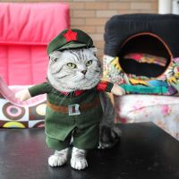 Hot sale Cats outfit Peoples Liberation Army small puppy pet Costume Clothes Chinese Red Army Soldiers Cosplay Costumes clothes