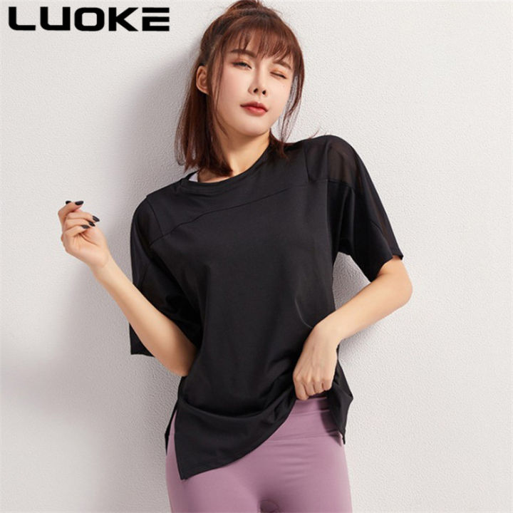 Women T-shirt Short Sleeve Yoga Wear Running Tops Quick Dry T