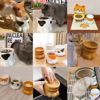 ส่งจากไทย? ชามข้าวแมว ลายอุ้งตีนแมว ยกสูง พอดีกับสรีระแมว cat bowl ชามเซรามิค ชามใส่อาหารแมว