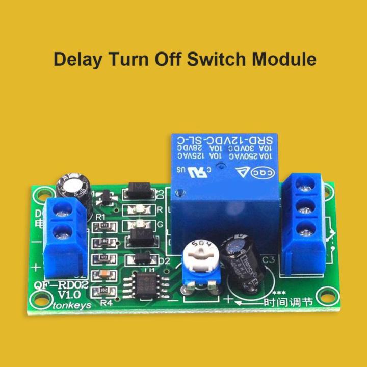 รีเลย์แผงไฟฟ้าตั้งเวลาโมดูลรีเลย์หน่วงเวลาเวลาปรับ-ne555ได้12v-dc-0-60s