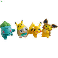 ฟิกเกอร์ Pikachus Pikachus Pokemon Pikachus 8ชิ้น/เซ็ต Kado Ulang Tahun ที่ตกแต่งเค้กวันเกิดอบภาพอนิเมะเต่าเจนนี่