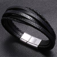 ZORCVENS Hot Classic Hand-Woven Leather Bracelet Men Fashion Multi-layer Design Leather Bracelet For Men Jewelry Gift Charms and Charm Bracelet