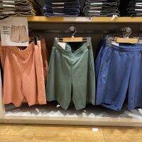 UNIQLO ชายโสดหญิงในช่วงฤดูร้อนของ2023 U บ้านชนิดของเย็นและสดชื่นผ้าฝ้ายสีดำผสมผสานเทคโนโลยีกางเกงผ้ายืดที่หย่อน455903