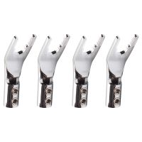 4 PCS Audio Jack Y Banana Plug Solder Wire Connector Y Rhodium Plated Copper Screw Fork HiFi Speaker Spade Connector