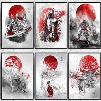 ญี่ปุ่น Zen Ink Bonsa Bushido Samurai Kanji ภาพวาดผ้าใบภาพพิมพ์สำหรับ Living Garden Home Room Decor