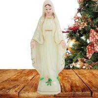 Virgin Mary Statue Mother Mary Sculpture Figurine Holiday Decorative Ornaments for Church Wedding Office Window Christmas Gift