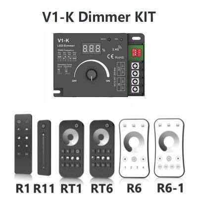 ►❡ Skydance V1-K PWM LED Dimmer Switch Controller DC12V-24V 20A 2.4G Wireless RF Remote Control For Single Color LED Strip Light