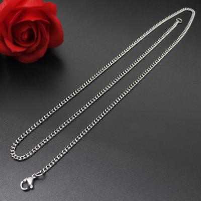 ห่วงโซ่เหล็กกล้าไทเทเนียมเงิน Kalung Baja Tahan Karat 316L เครื่องประดับ Unisex