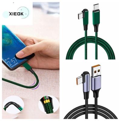 XIEGK PD PD สายเคเบิล PD USB ข้อศอกคู่ 100วัตต์ค่ะ ประเภท C สายชาร์จไฟ ไม่ร้อน ชาร์จโทรศัพท์มือถือได้