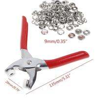 สแตนเลสโม่โลหะแหวนกระดุมสแน๊ปกดStuds Plier 9.5Mm 100pcsแหวนSnapเสื้อผ้าเครื่องมือทำด้วยมือ