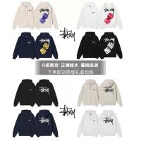 STU high goods dice big LOGO printed number eight ball plus velvet hooded sweatshirt Stusi pullover jacket for men and women