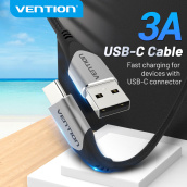 Vention USB C Cable 3A for Xiaomi Redmi Note 9S Realme 5 Pro Samsung a30 a50 a70 S10 S9 Note 9 Xiaomi mi 9 8 Fast Quick Charge Type-C Cable for Redmi note 7 Type C Charger Cord
