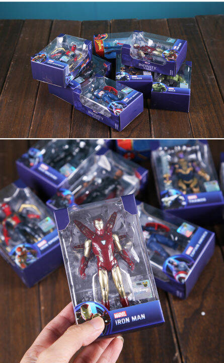 ฟิกเกอร์ของเล่นเด็กในตลาด4นิ้วจาก-disneyzd-ของแท้จากมาร์เวลตำนาน-the-aven-gers-iron-man-thors-captains-america-thanos-hulks