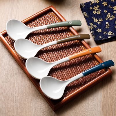 border kitchen ceramic colander dumpling ware soup spoon Lo mein hot pot special small porcelain spoon Serving Utensils