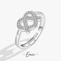 Love Knotted Ring Ladies Micro-inlaid Zircon Diamond Ring Simple Personality Fashion Ring Opening Adjustable