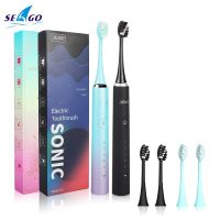 HOKDS SEAGO Sonic Electric Toothbrush Waterproof 5 Modes USB Rechargeable Toothbrushes for Gum Care Teeth Whitening with Smart Timer