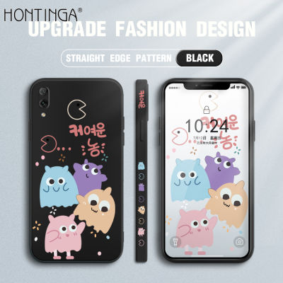 Hontinga เคสสำหรับ Huawei Y7 Pro 2019,เคสสไตล์เกาหลีลายการ์ตูนใส่ขอบซิลิโคนนิ่มทรงสี่เหลี่ยมแบบดั้งเดิมเคสยางเคสคลุมเต็มกล้องเคสป้องกันด้านหลังเคสใส่โทรศัพท์แบบนิ่มสำหรับเด็กผู้หญิง