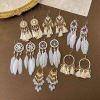 【hot】♨  Bohemia Earrings for Ethnic Feather Tassel Jewelry