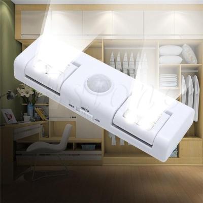 8 LED ไฟใต้ตู้ Auto PIR โคมไฟตู้ใสครัวตู้ Closet เซ็นเซอร์ตรวจจับการเคลื่อนไหวโคมไฟ