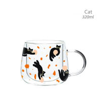 320ml Cartoon Double Wall Glass Coffee Mugs Animals Pattern Glasses With Double Bottom Cups Tea Milk Drinkware Kids Xmas Gifts