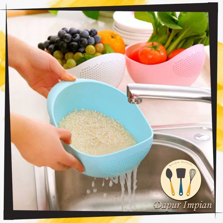 👨🏻‍🍳👩🏻‍🍳 多功能淘米篮洗米筛米家用厨房炫彩沥水洗菜Multi-Functional Washing Rice Basket ...