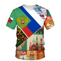 Russia Mens T-shirts Casual Summer O-Neck Tee Summer Russian Flag Short Sleeve Tops Mens Clothing Streetwear Oversized T Shirt