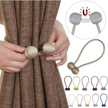 10 Pairs Magnetic Curtain Clips Nail Free Button Buckle Room Window Screen  Decor