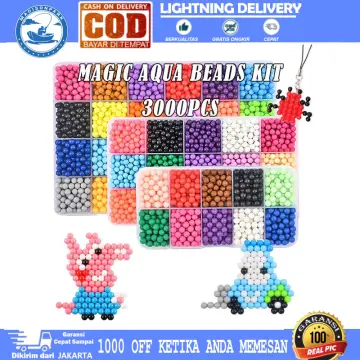 SALE AQUABEADS KIT 5MM KUALITAS TERBAIK MAGIC AQUA BEADS MAINAN ANAK  KYUTOMONO KREATIVITAS GIFT SET MAINAN EDUKASI MAINAN MANIK-MANIK DISEMPROT  AIR