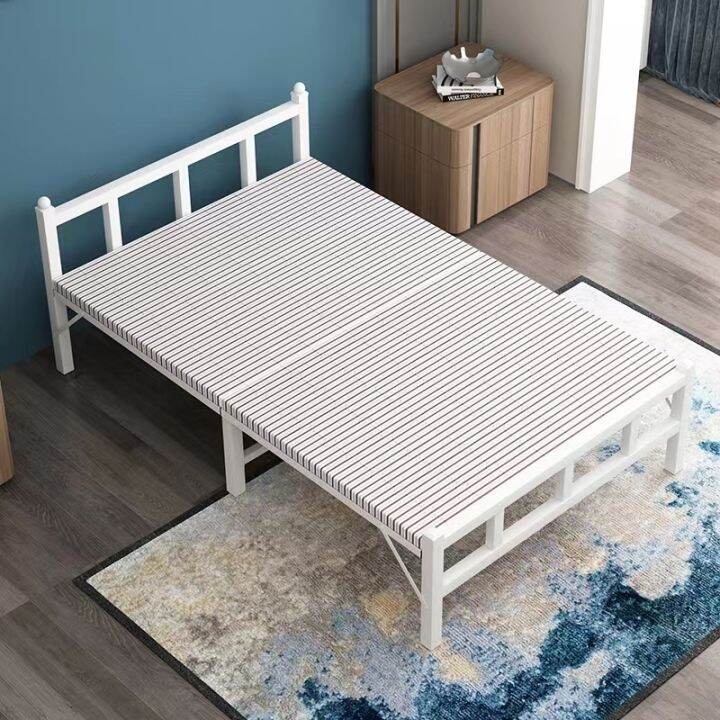 Folding Bed with Foam Mattress High Loadbearing Foldable Bed Mattress