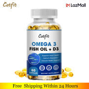 Catfit Omega3 Cá Viên Nang Dầu EPA & DHA Hỗ Trợ Tim Mạch Máu Vitamin D3 Bổ