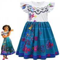 【cw】2022 Magic Full House Encanto Mirabell Childrens Skirt Girls Flying Sleeves Dress in Stock ！