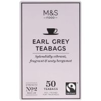 ผงชาสำเร็จรูป Marks&amp;Spencer Earlgrey tea bag ชาเอิร์ลเกรย์ ขนาด 50 ซอง เฉลี่ยซองละ 5 บาท