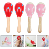 4 Pcs ขนาดเล็ก Sand Ball Hammer การ์ตูน Maracas Mini ของเล่นเด็กไม้เด็กการศึกษา Percussion เด็กเครื่องดนตรี