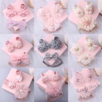 【hot sale】 ✟✁ C10 2Pcs/Set Lace Flower Newborn Baby Socks Headband Set Anti-Slip Kids Floor Socks Sweet Princess Kids Socks