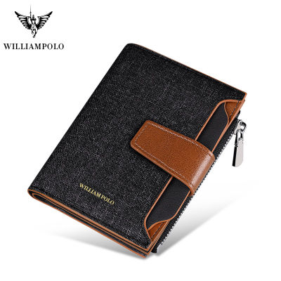 RFID Men Small Wallet Mens Short Canvas Card Case Male Card Demolition Drivers License Card Holder Multifunctional Coin Purse