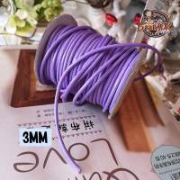 3MM #119 (มีให้เลือกสองขนาด) เชือกหนัง เชือกแว๊กซ์ เกาหลี เส้นกลม 3 มิล สีม่วง / 3mm Polyester cord / wax cotton rope string Thin leather DIY Handmade Beading Bracelet Jewelry
