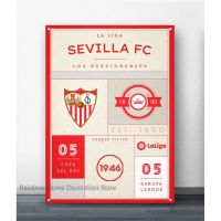 สโมสรฟุตบอล SEVILLA CF โปสเตอร์โลหะเครื่องตกแต่งฝาผนังโปสเตอร์ดีบุกของตกแต่งผนังศิลปะแผ่นโลหะประดับผนัง