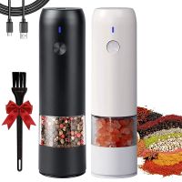 Rechargeable Electric Pepper and Salt Grinder Automatic Pepper and Salt Mill Grinder One Hand Operation Pepper Salt Grinder