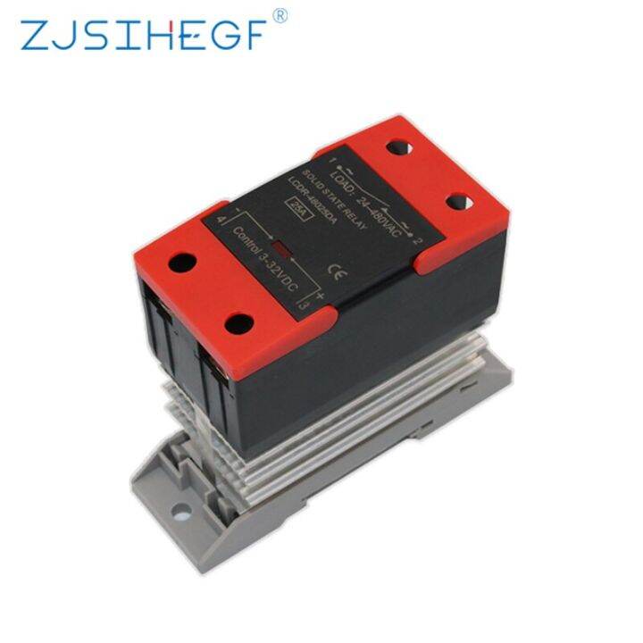 25a Din Rail Mounted Solid State Relay With Heat Sink Ssr Single Phase