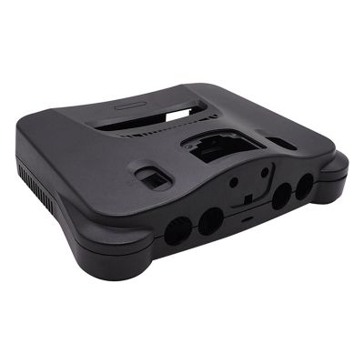 RetroScaler Replacement Plastic Shell Translucent Case for Nintendo N64 Retro Video Game Console Transparent Box, Black