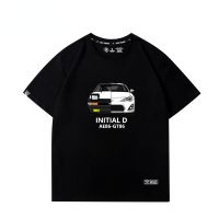 NEW Ae86 Initial d Short Sleeved Fashionable Summer Japanese Car Modified Mens Pure Cotton Round Neck T-shirt Hal