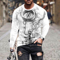 2022 New Good Quality Mens T-shirt Leisure Sports 3D Digital Printing Male Street Trend Long Sleeve Tee