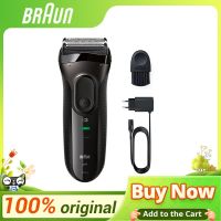 BRAUN 3020s Black Mens Three Head Electric Shaver 3 Series Rechargeable Reciprocating Washable Shaver