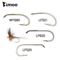 Bimoo 100PCS 8 #~ 22 # Barbed &amp; Barbless High Carbon Steel Fly Tying Hook แห้งเปียก Nymph pupae Caddis Scud Midge แมลงวันตะขอตกปลา-hexinge