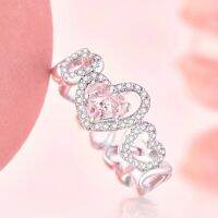 【 ซีรีส์หัวใจสาว 】 Love Heartbeat Ring แหวนเปิดเฉพาะผู้หญิงสำหรับแฟนใหม่เครื่องประดับทองแดงสีขาว .