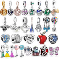 100 925 sterling silver pendant mermaid Dangle Charm fit pandora celet zircon beads DIY jewelry accessories making for women