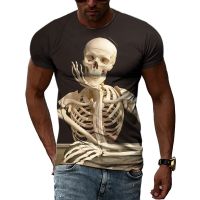 Summer New Funny Skull graphic t shirts For Men Fashion Casual Hip Hop harajuku streetwear 3D Personality Printed O-neck Tees