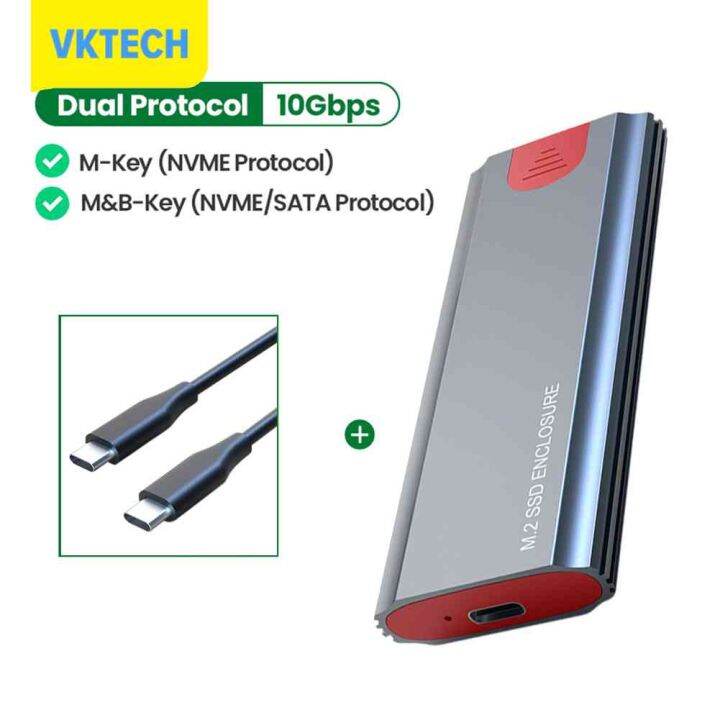 vktech-โปรโตคอลคู่-m2ฮาร์ดไดรฟ์สิ่งที่ส่งมา-m-2เพื่อ-usb-type-c-อะแดปเตอร์กล่องมือถือฮาร์ดดิสก์กล่องสำหรับ-nvme-pcie-ngff-sata-m-b-ที่สำคัญ-ssd