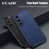 เคสเปลือกไม้ ROAZIC สำหรับ Samsung Galaxy S23 + บวกเคสใส่โทรศัพท์พิเศษ5กรัมลายขวางหรูหราขอบนุ่มรวมทุกอย่าง SP01-1กล่องกันกระแทก